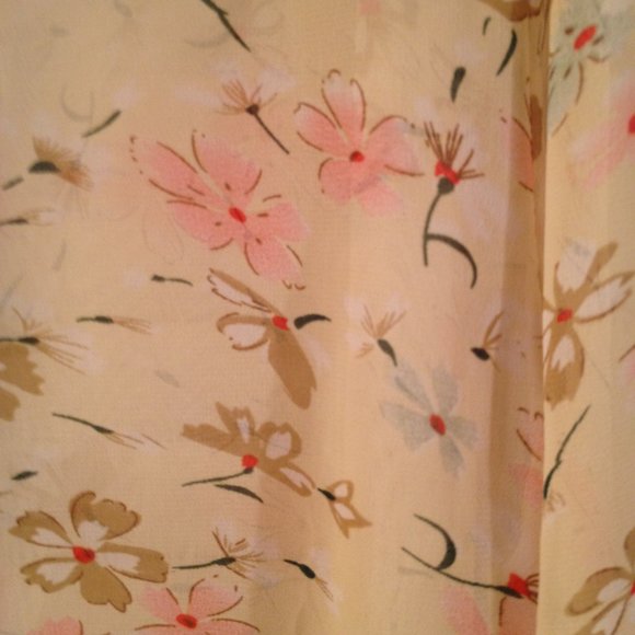 Xtaren Sheer Yellow Floral Tunic Cover-Up Blouse - Picture 9 of 11